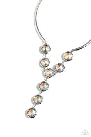 Cheers to Confidence - Multi - Iridescent Stiletto Paparazzi Short Necklace