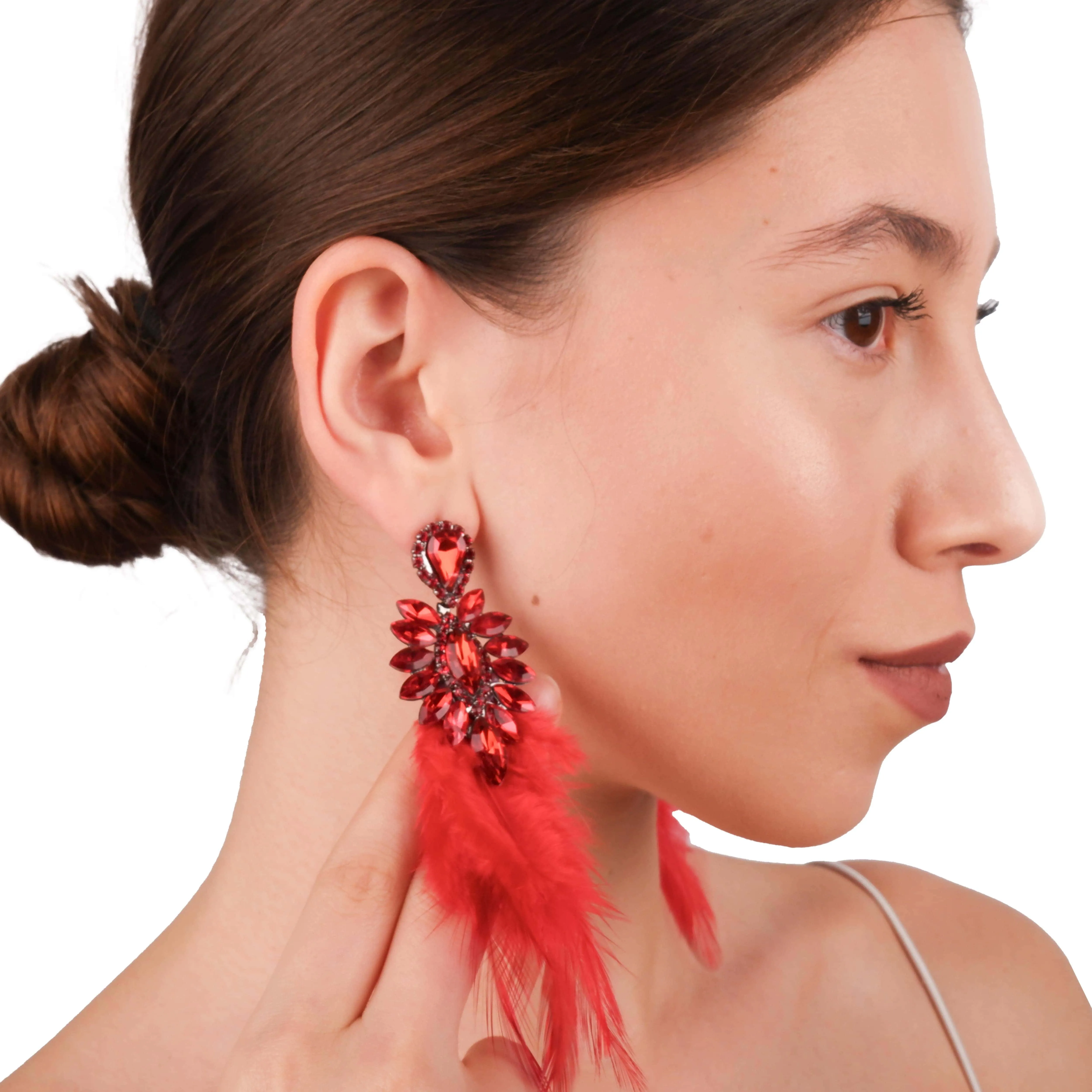 Chic Feather Bridal Earrings