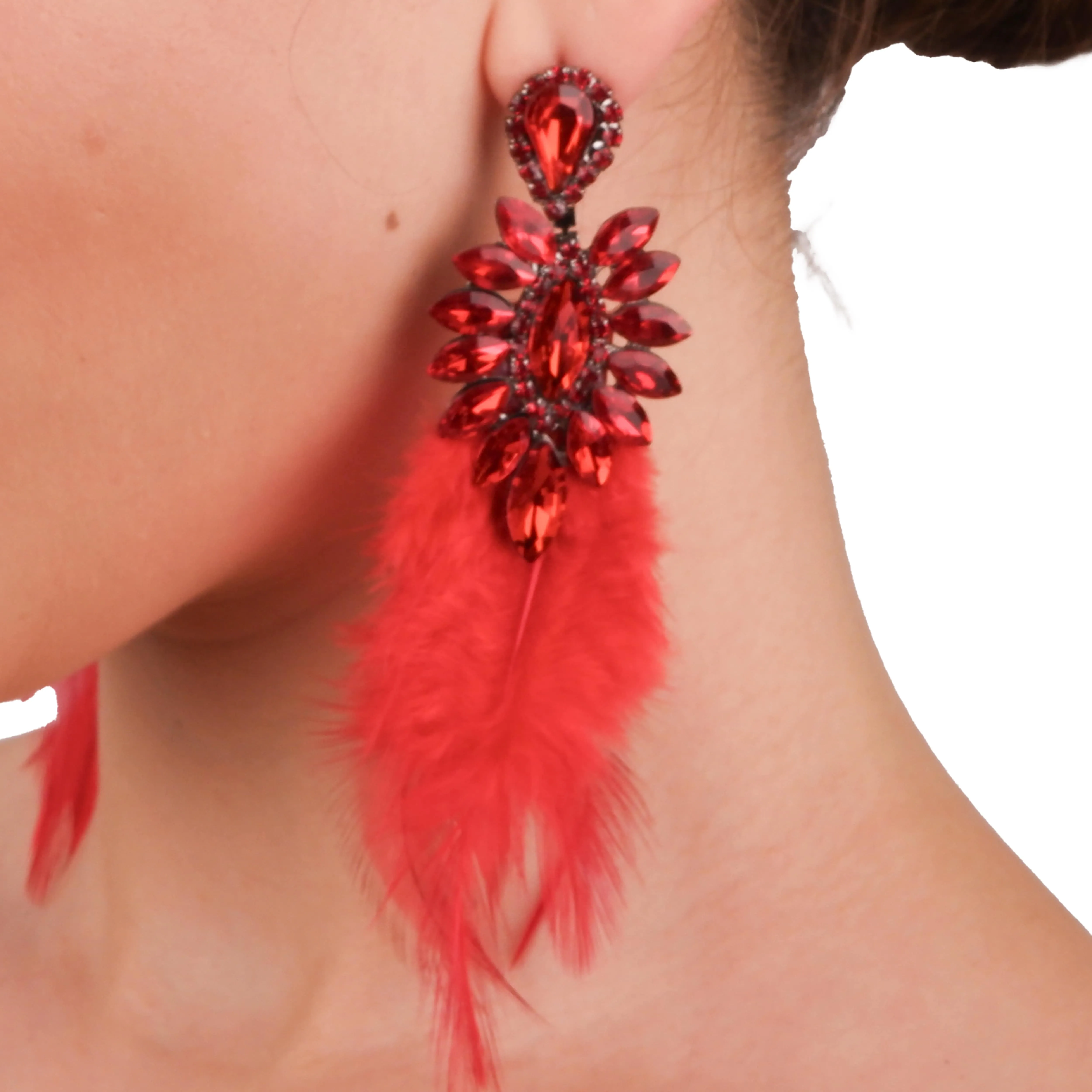 Chic Feather Bridal Earrings