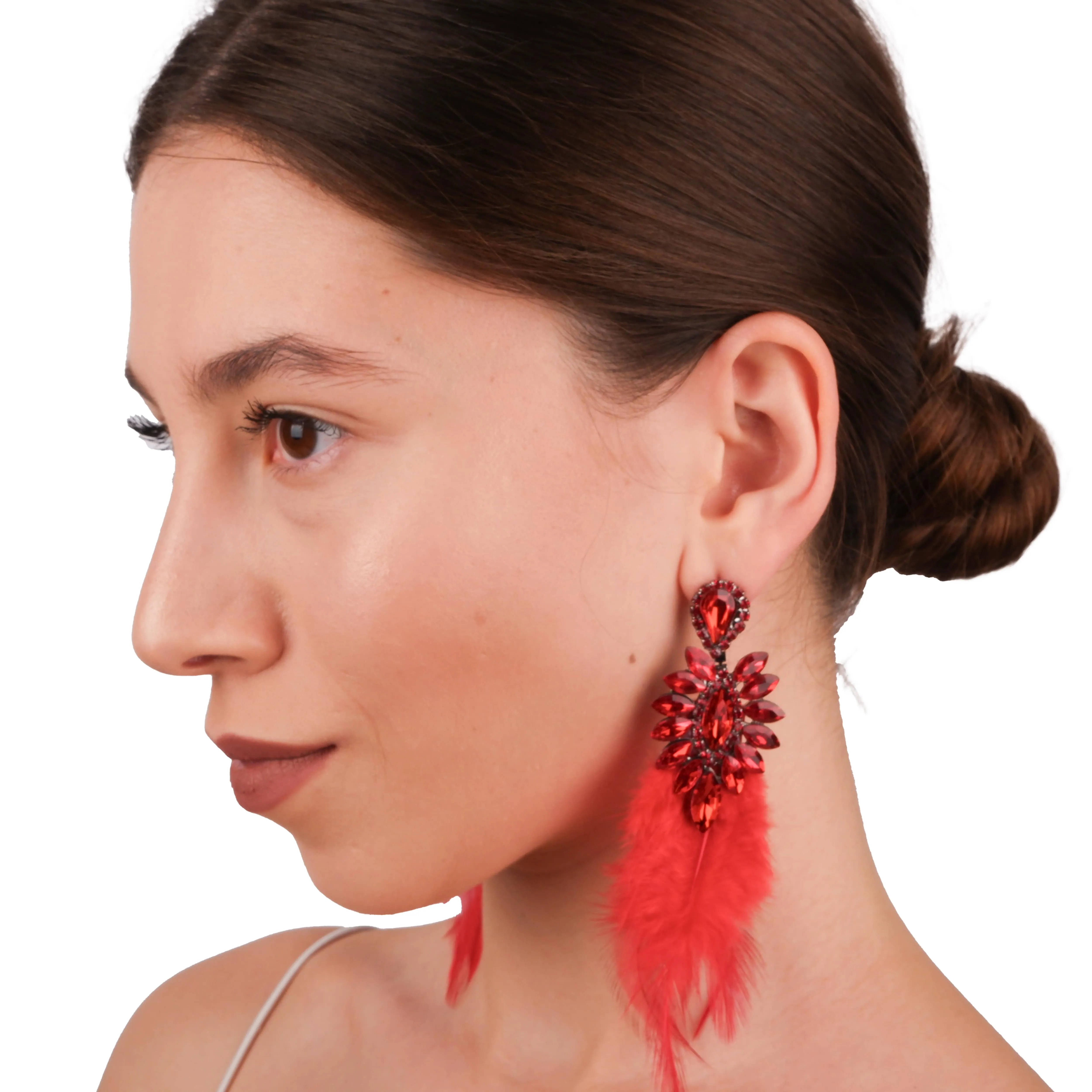 Chic Feather Bridal Earrings