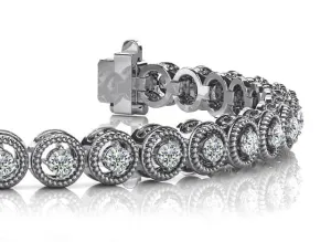 Circle Filigree Diamond Link Diamond Bracelet with 2.33 ct.(finished) 2.7mm