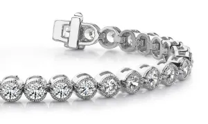 Circle Milgrain Diamond Bracelet with 2.01 ct.(finished) 2mm