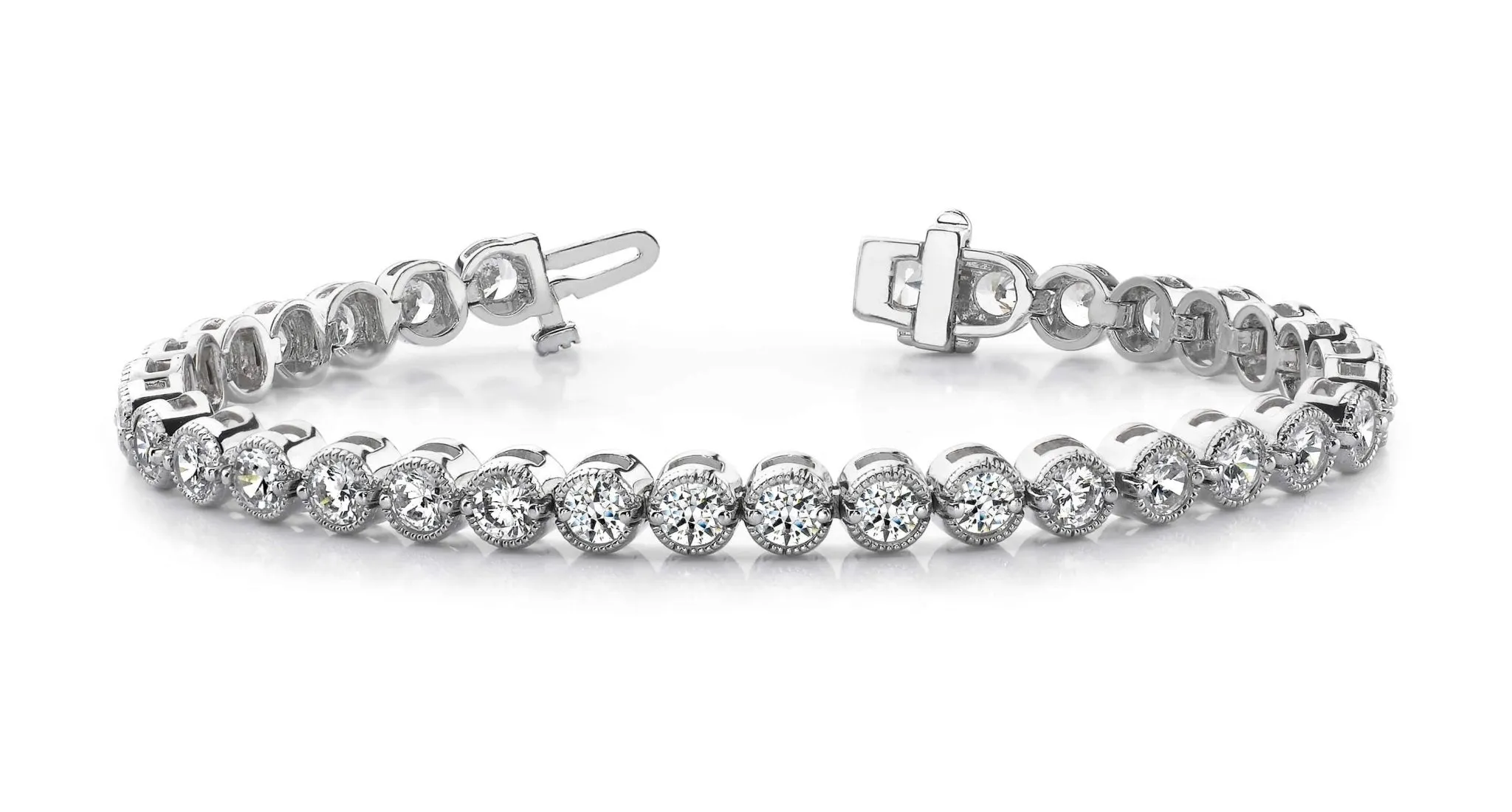 Circle Milgrain Diamond Bracelet with 2.01 ct.(finished) 2mm