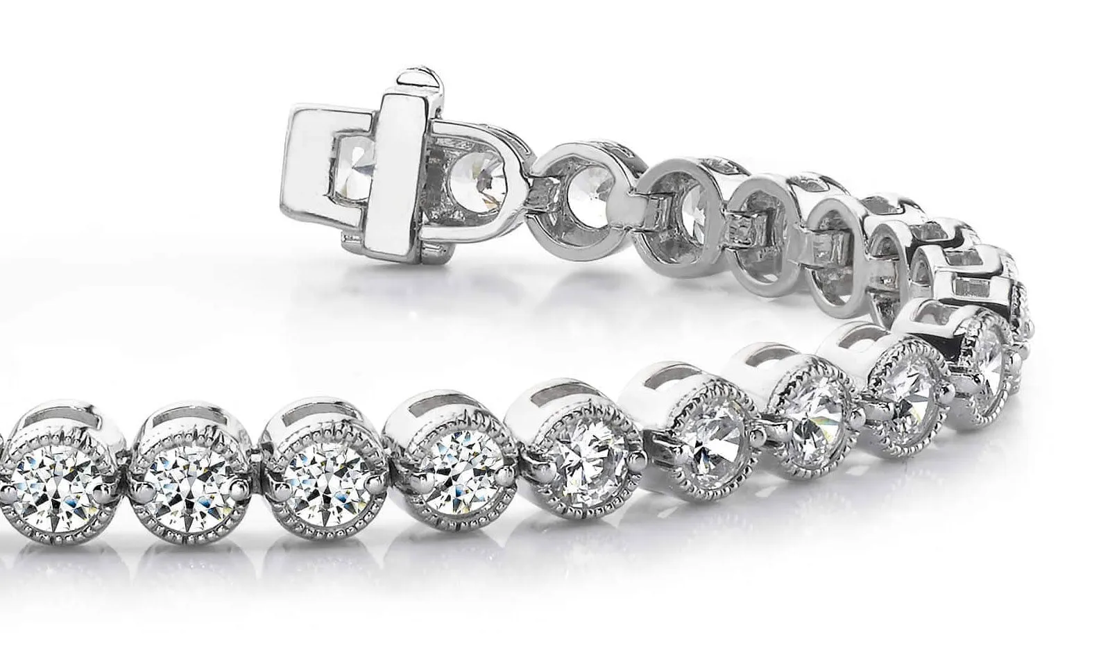 Circle Milgrain Diamond Bracelet with 7.00 ct.(finished) 3.7mm