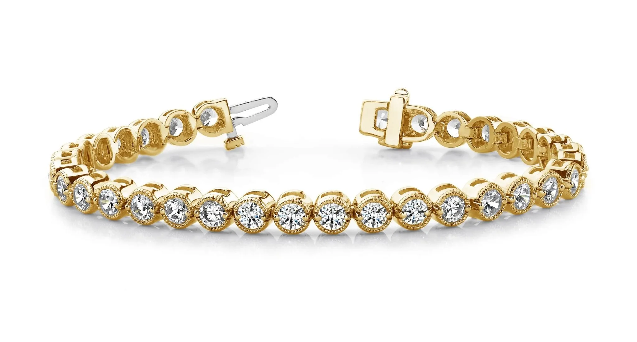 Circle Milgrain Diamond Bracelet with 7.00 ct.(finished) 3.7mm