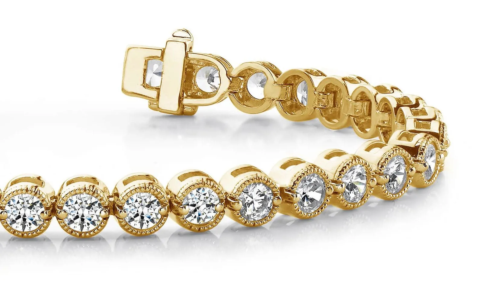 Circle Milgrain Diamond Bracelet with 7.00 ct.(finished) 3.7mm