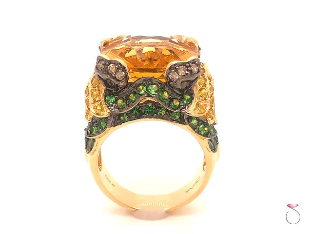 Citrine Gemstone Cocktail Ring in 14k Yellow Gold