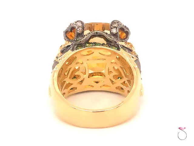 Citrine Gemstone Cocktail Ring in 14k Yellow Gold