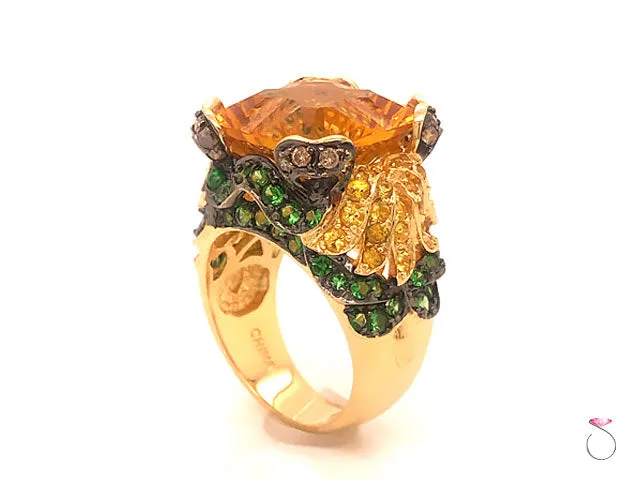 Citrine Gemstone Cocktail Ring in 14k Yellow Gold