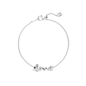 Classic Akoya Cultured Pearl "Love" Bracelet in 18K White Gold