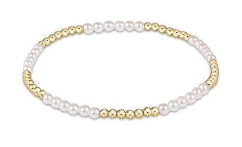 Classic Blissful Pattern 2.5mm Bead Bracelet - 3mm Pearl