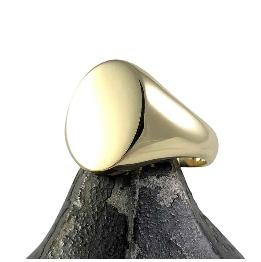 Classic Oval 14mm x 12mm - 9 Carat Yellow Gold Signet Ring