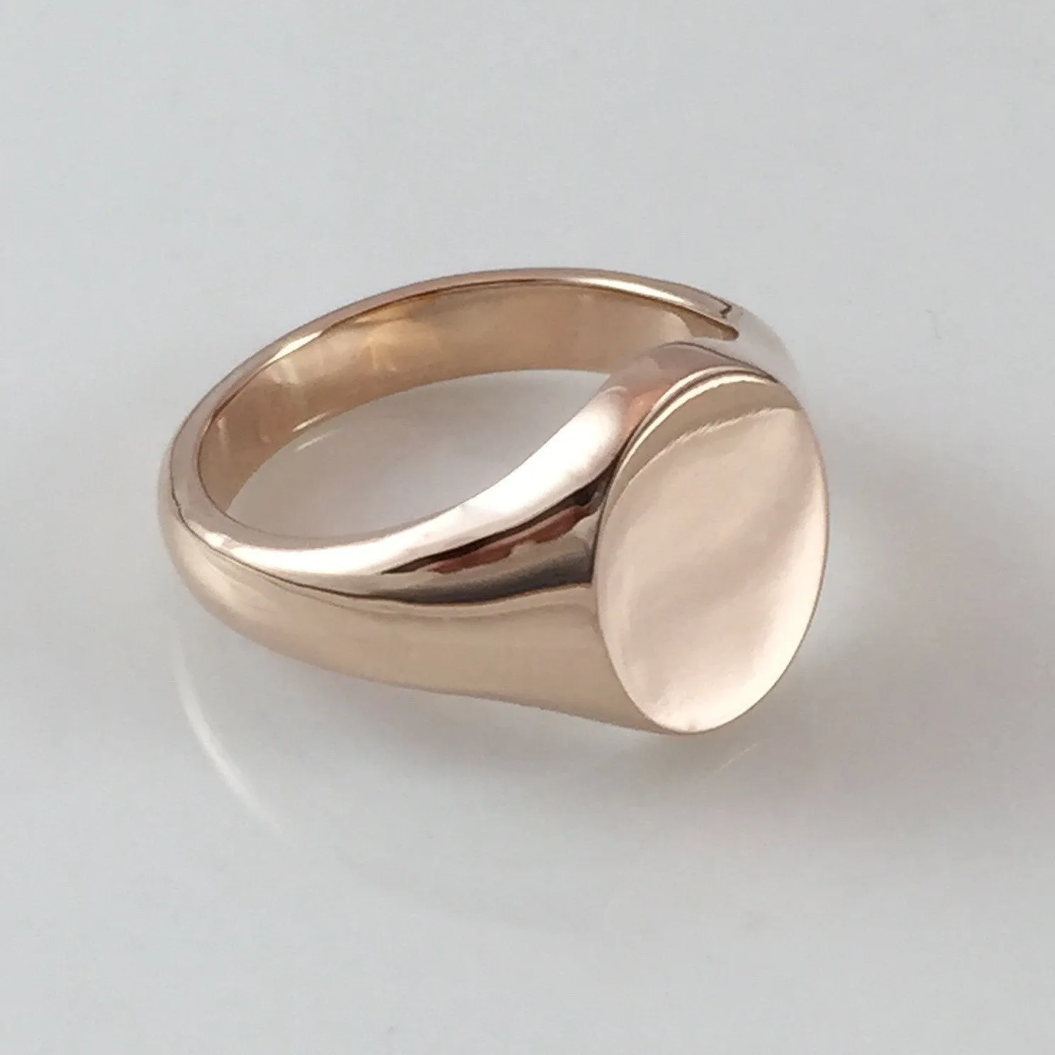 Classic Oval 16mm x 13mm -18 Carat Rose Gold Signet Ring