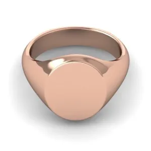 Classic Oval 16mm x 13mm -18 Carat Rose Gold Signet Ring