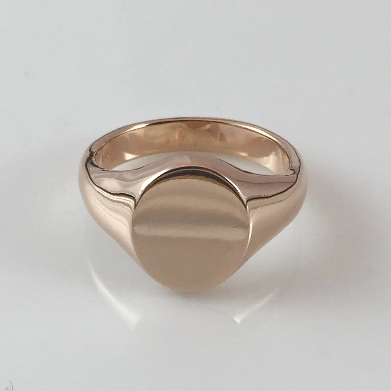 Classic Oval 16mm x 13mm -18 Carat Rose Gold Signet Ring