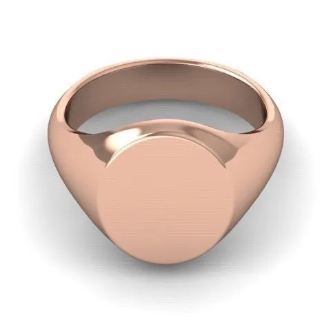 Classic Oval 16mm x 13mm -18 Carat Rose Gold Signet Ring