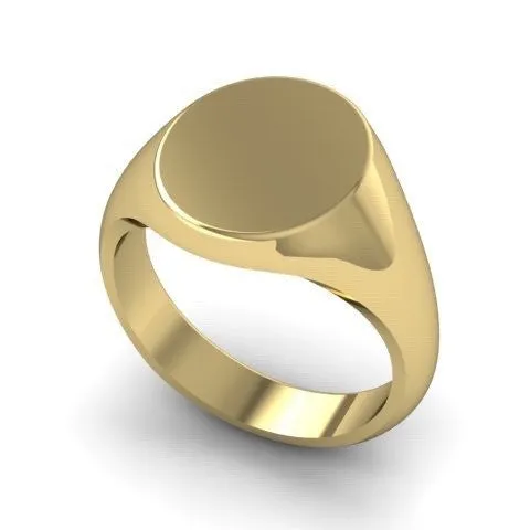 Classic Oval 20mm x 16mm - 18 Carat Yellow Gold Signet Ring
