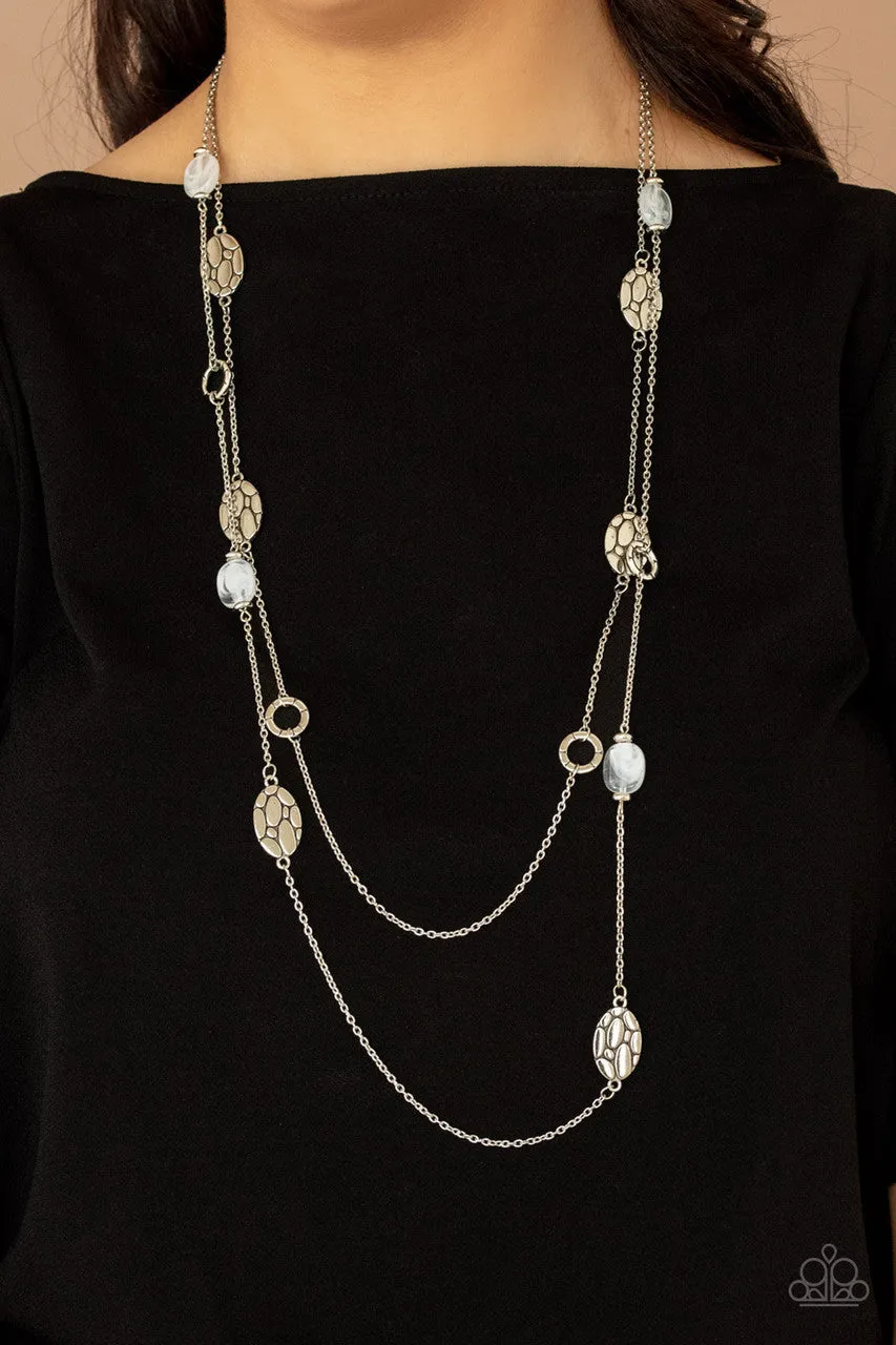 Cobble Creeks White Paparazzi Necklace
