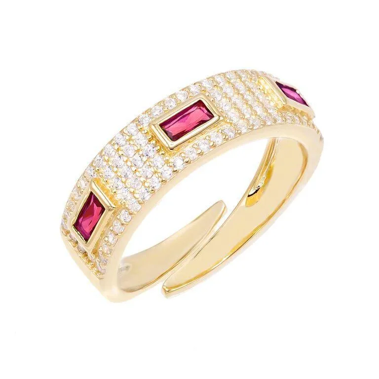 Colored Baguette Stone Ring