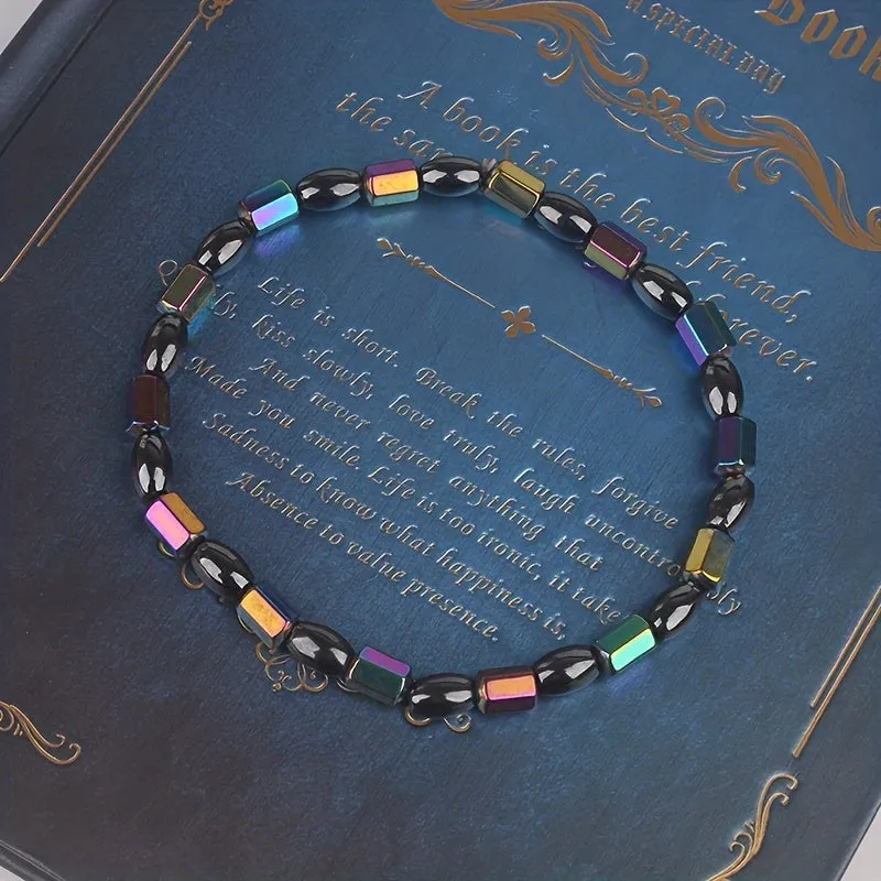 Colorful Magnetic Gallstone Beaded Anklet Foot Jewelry