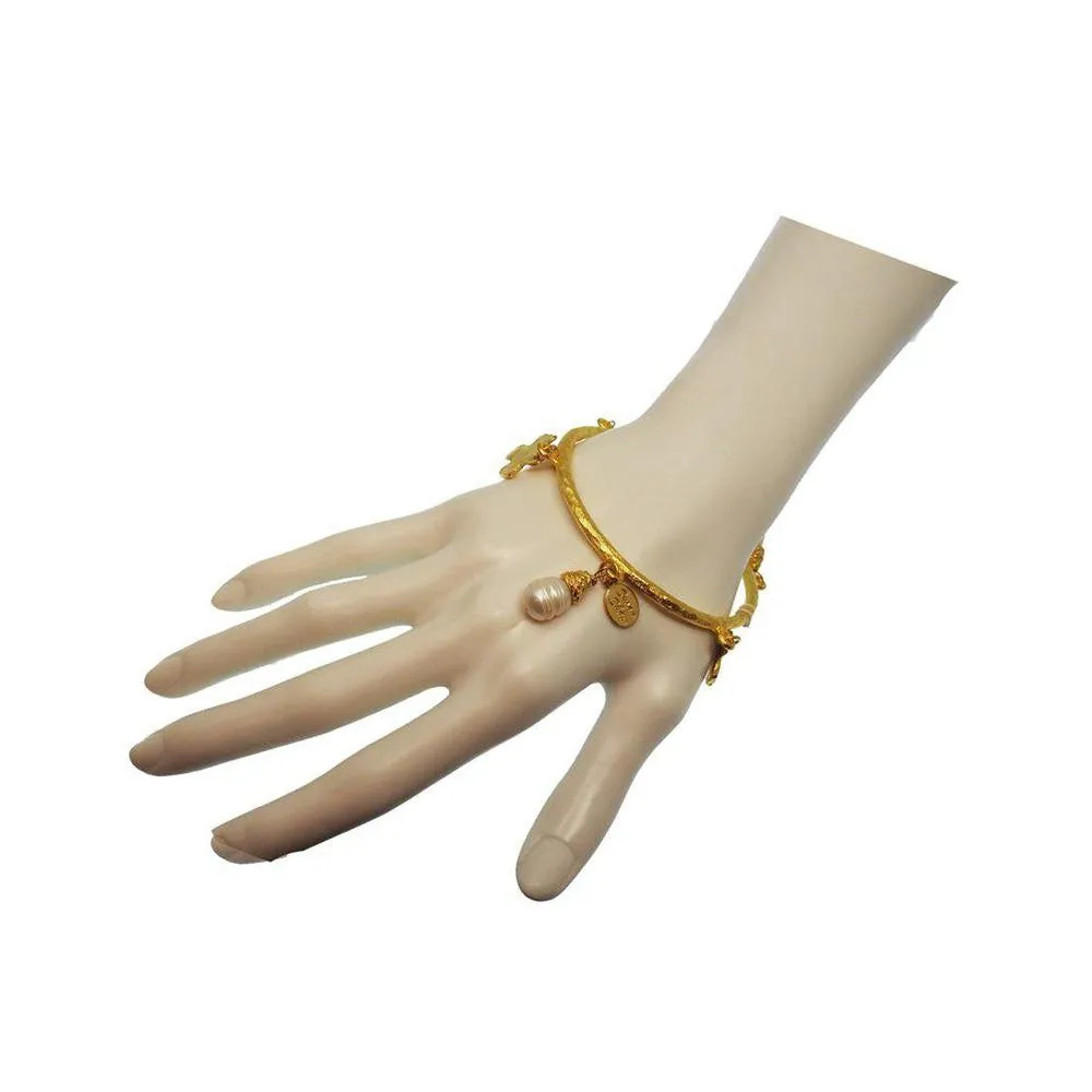 Cross and Pearl Bangle