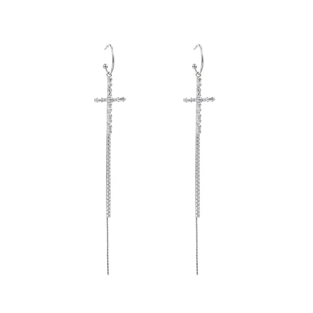 Cross Tassel Earrings