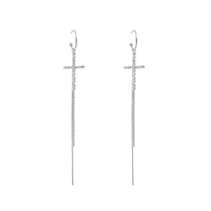 Cross Tassel Earrings