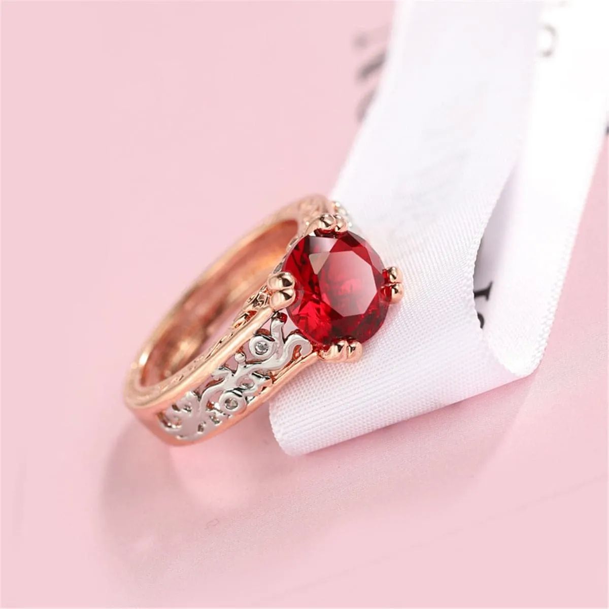 Crystal & Two-Tone Cocktail Ring