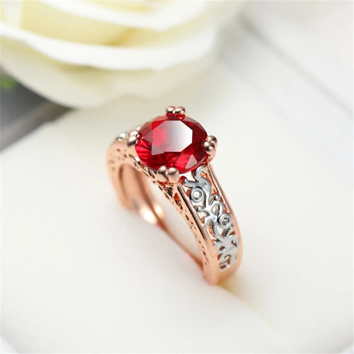 Crystal & Two-Tone Cocktail Ring
