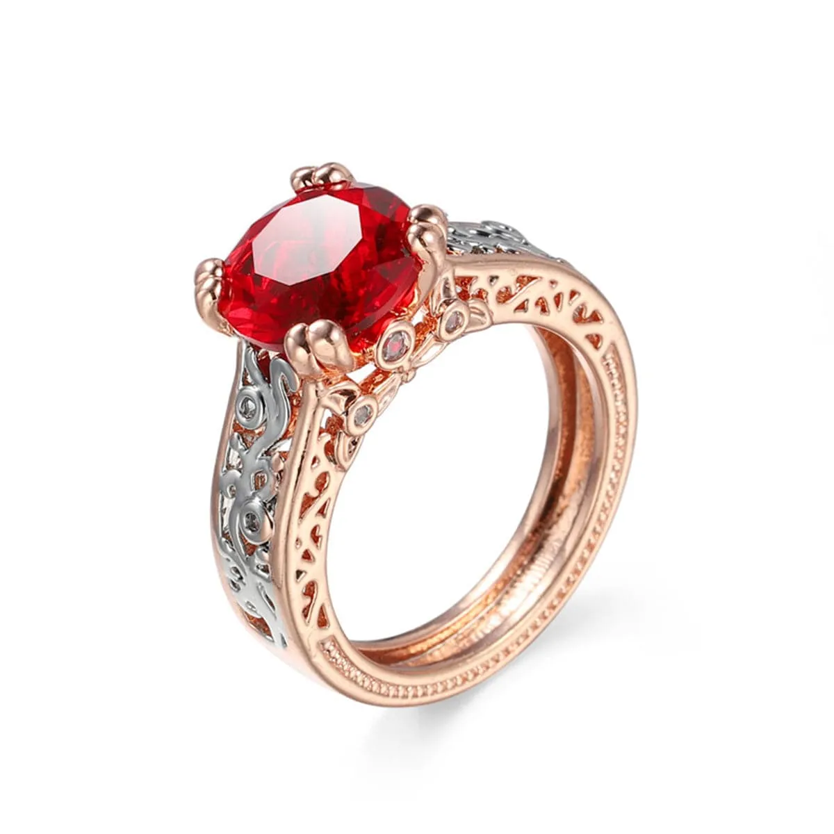 Crystal & Two-Tone Cocktail Ring