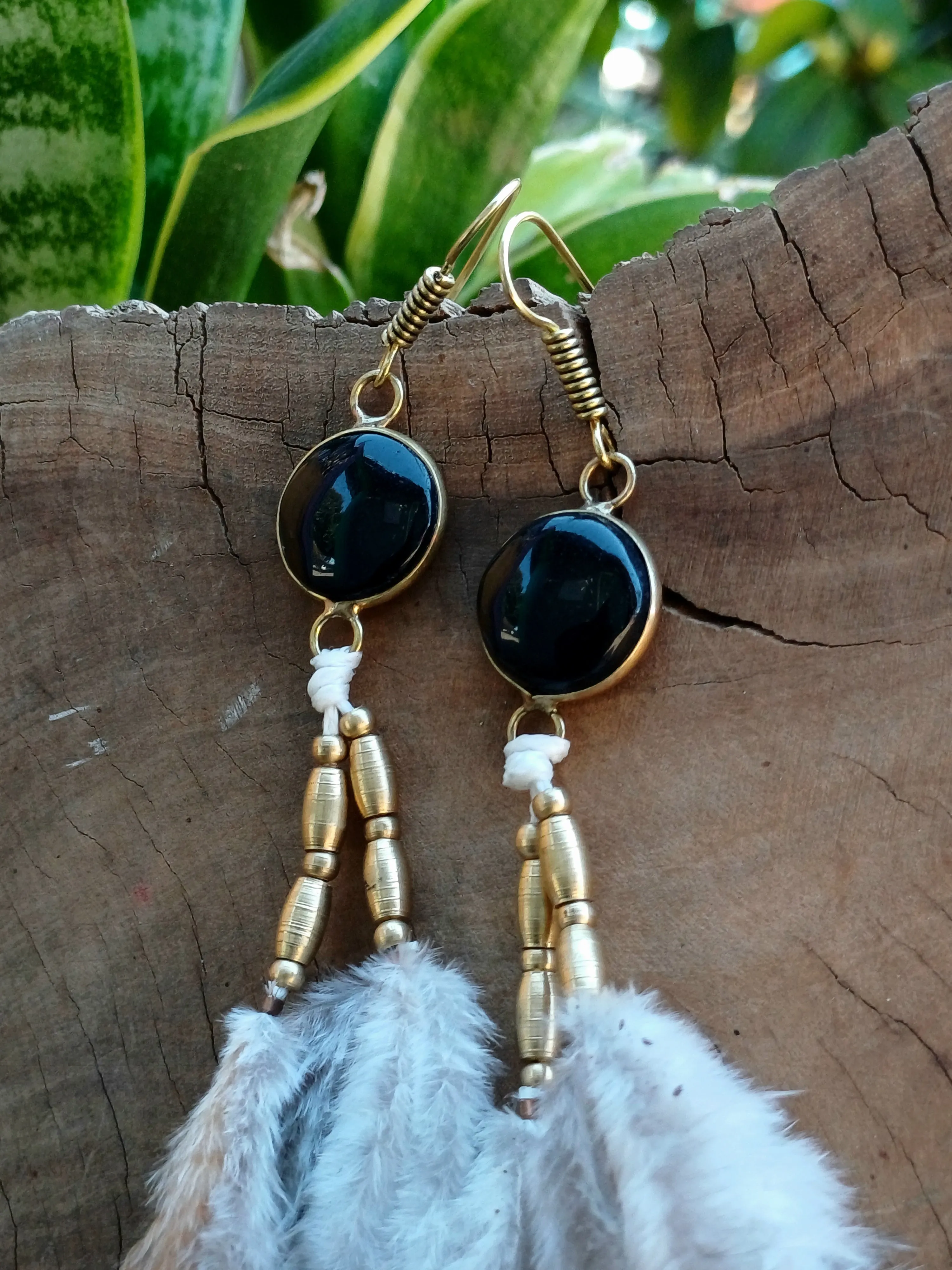 Crystal Feather Earrings
