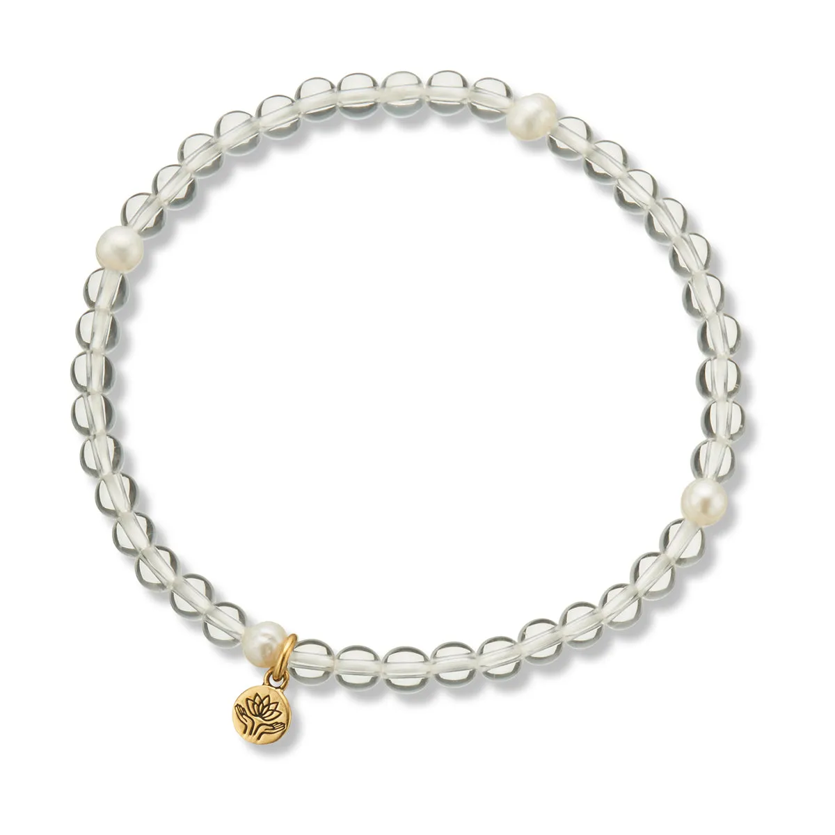 CRYSTAL QUARTZ & PEARL PROSPERITY BRACELET