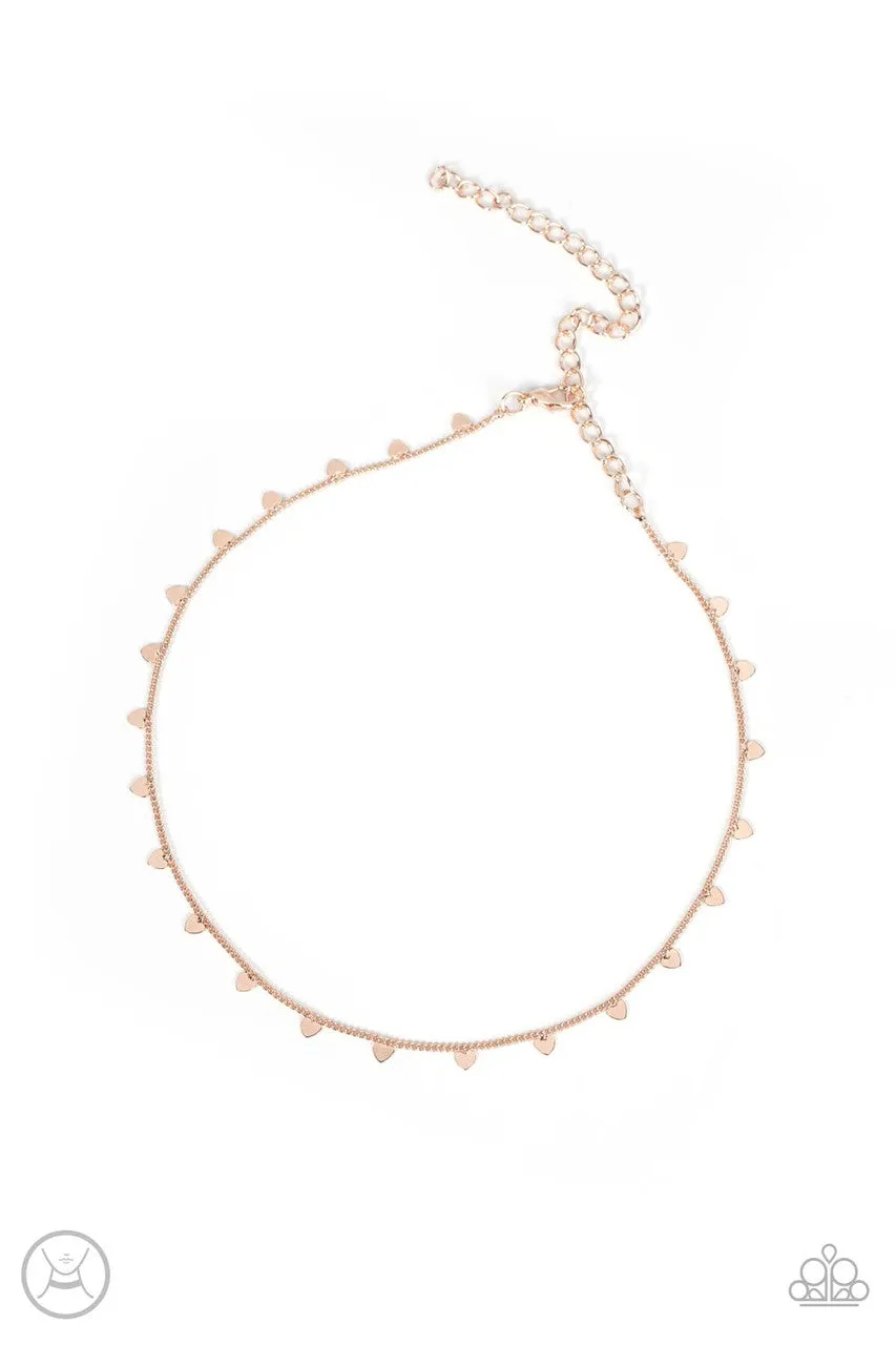 Cupid's Cutest Valentine Rose Gold Paparazzi Choker Necklace