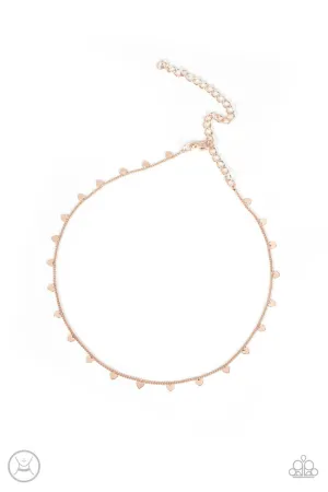 Cupid's Cutest Valentine Rose Gold Paparazzi Choker Necklace