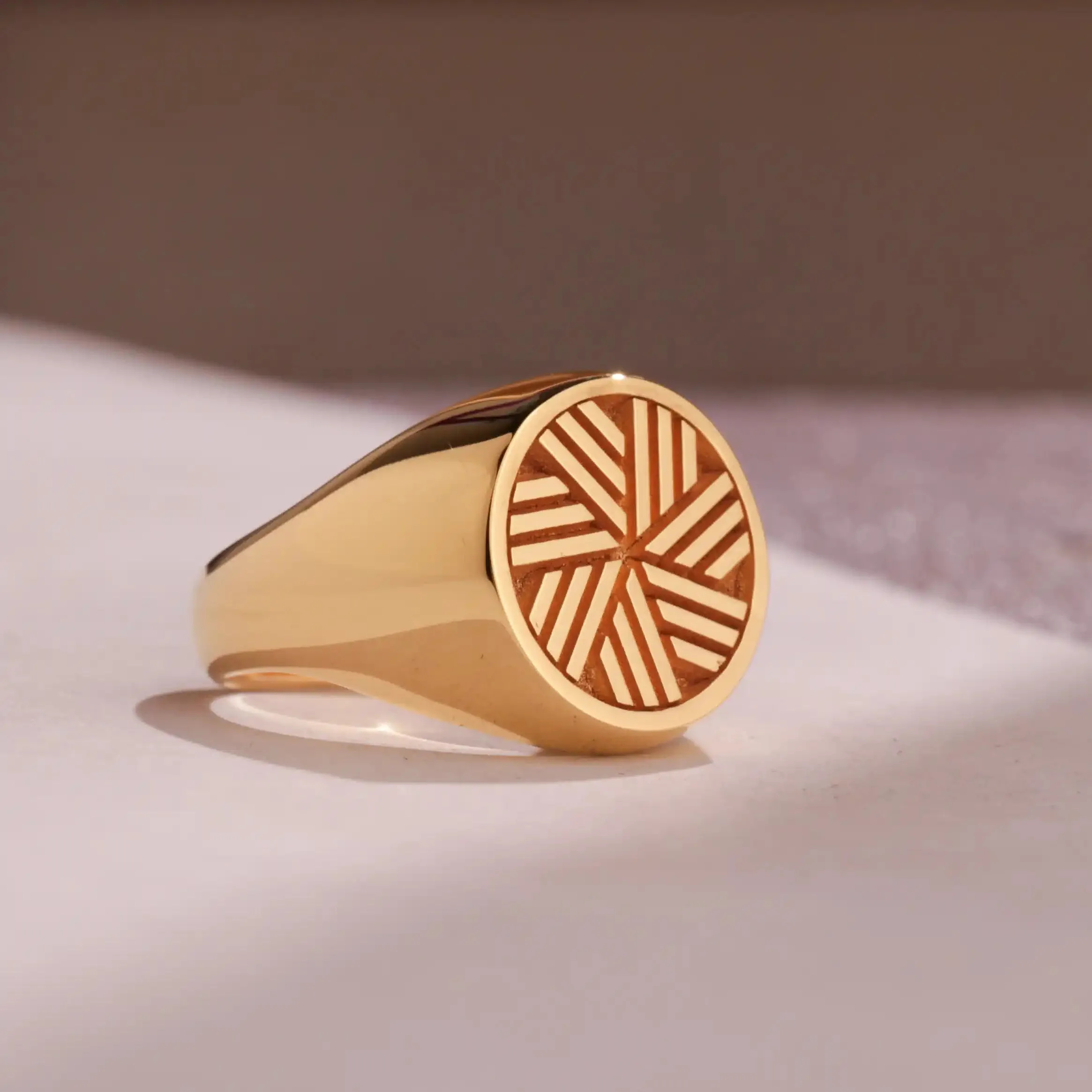 Custom Ring - Gold Coated - Raised Design