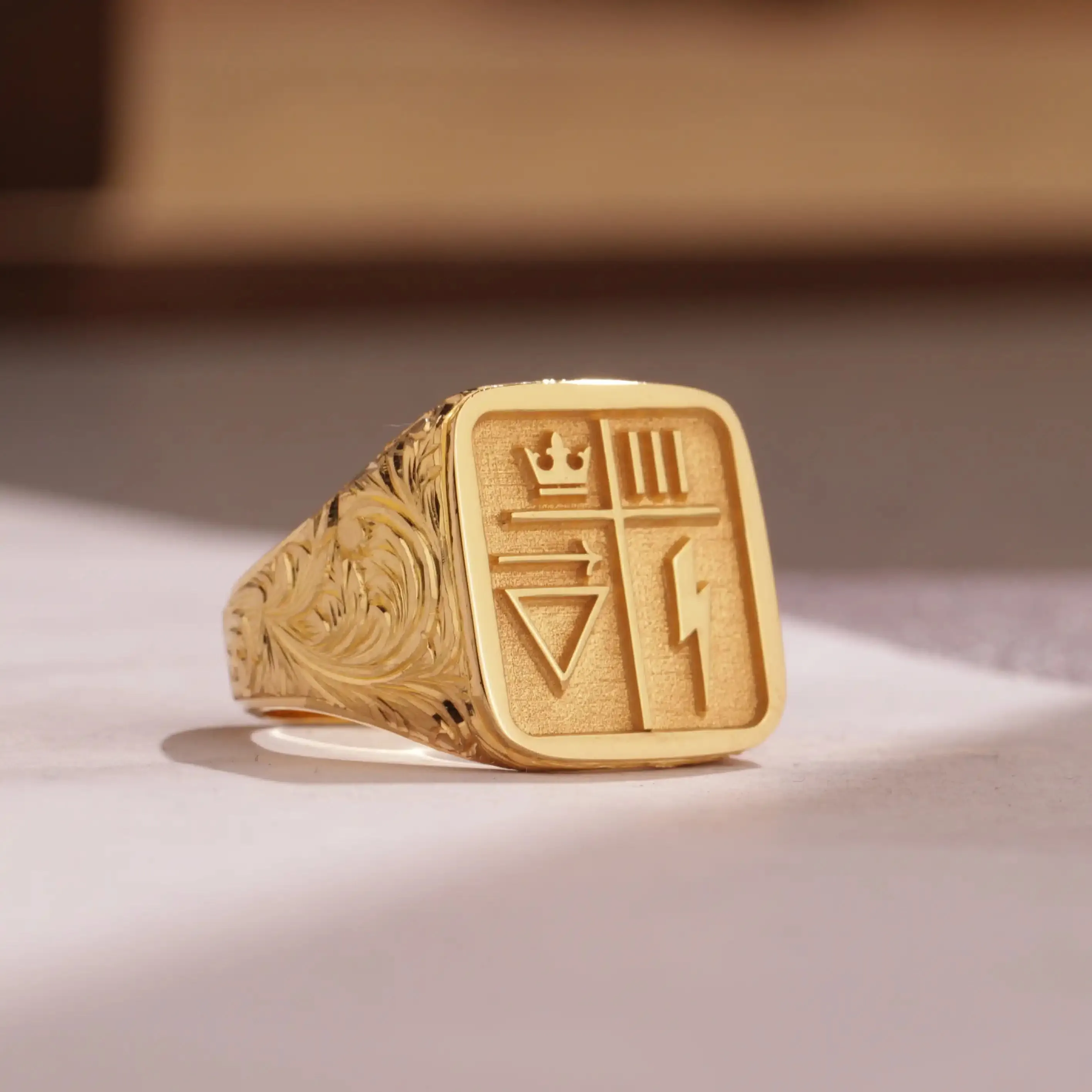 Custom Ring - Gold Coated - Raised Design