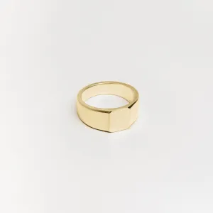 Cut-Corner Signet Ring, 10mm