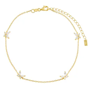 CZ Crystal Multi Butterfly Anklet