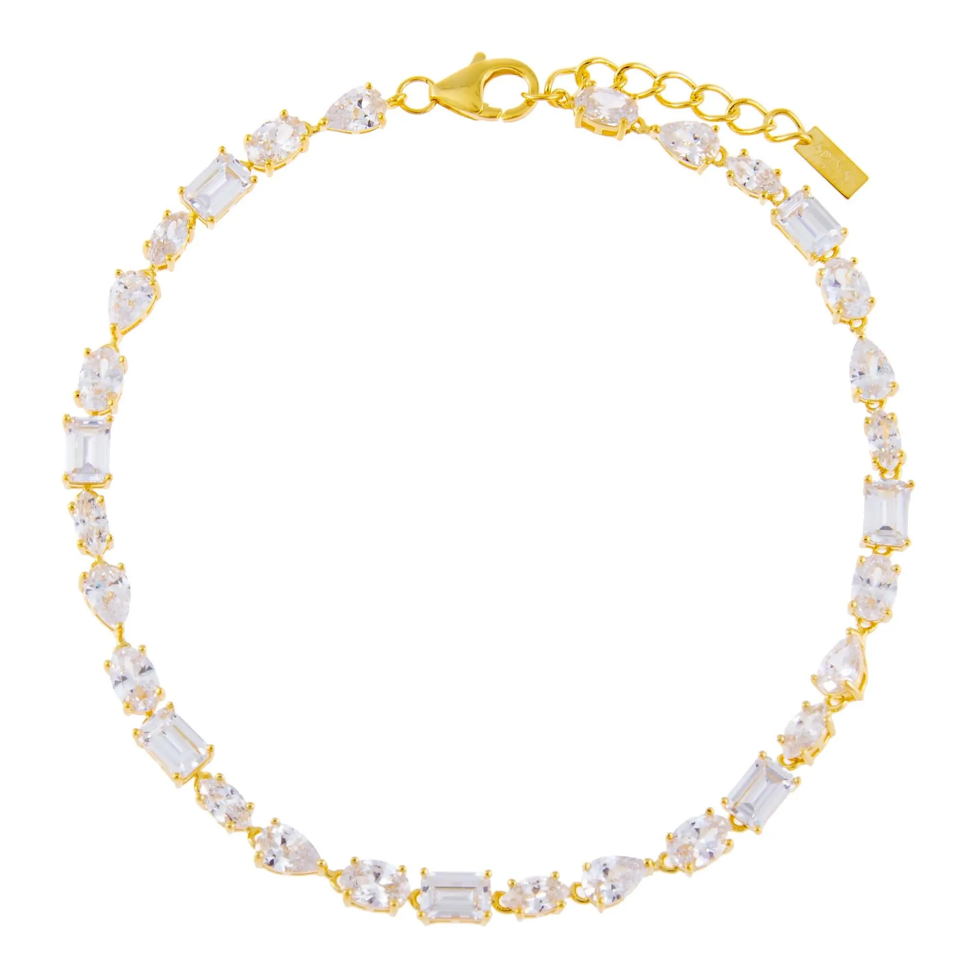 CZ Multi Shape Stone Anklet