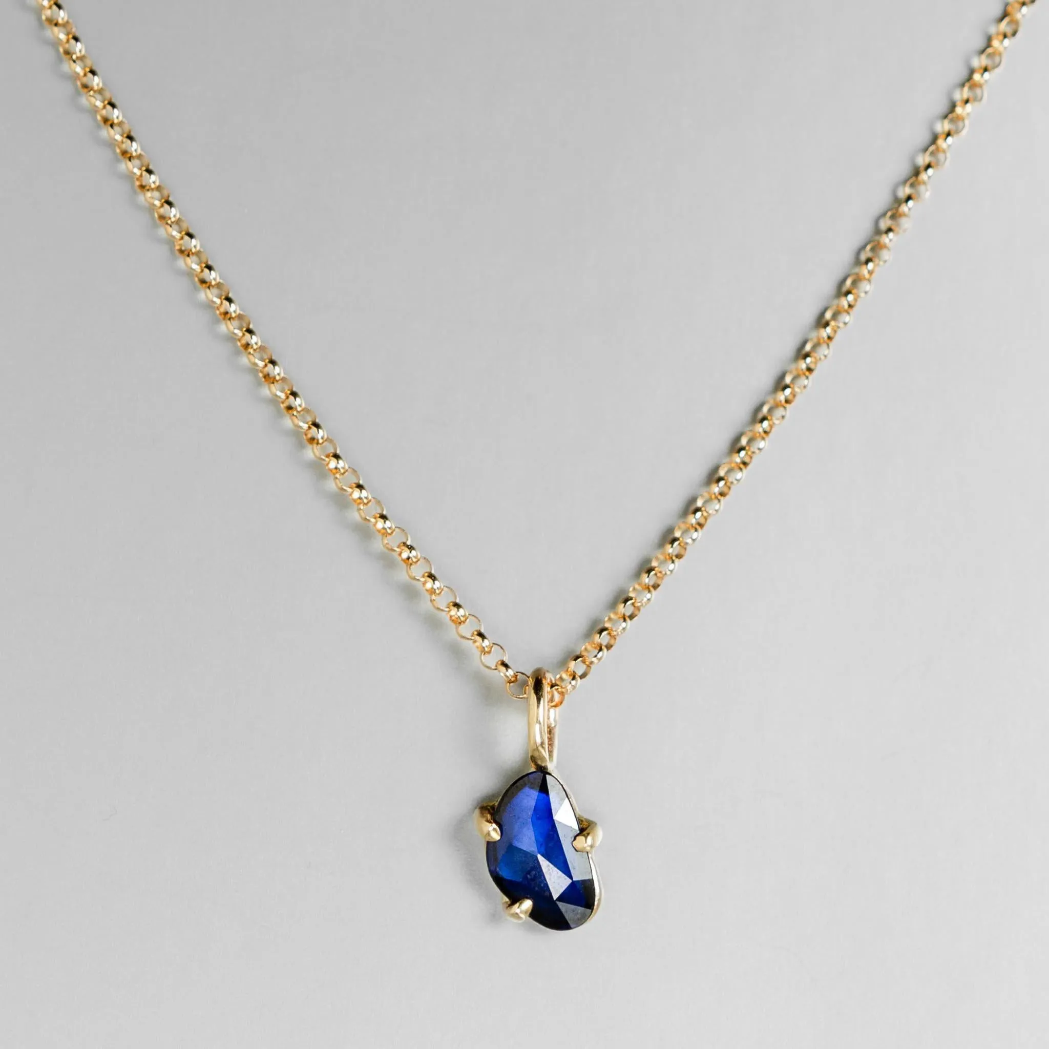 Daybreak Freeform Sapphire Charm No. 2 | Blue Sapphire | 14k Yellow Gold