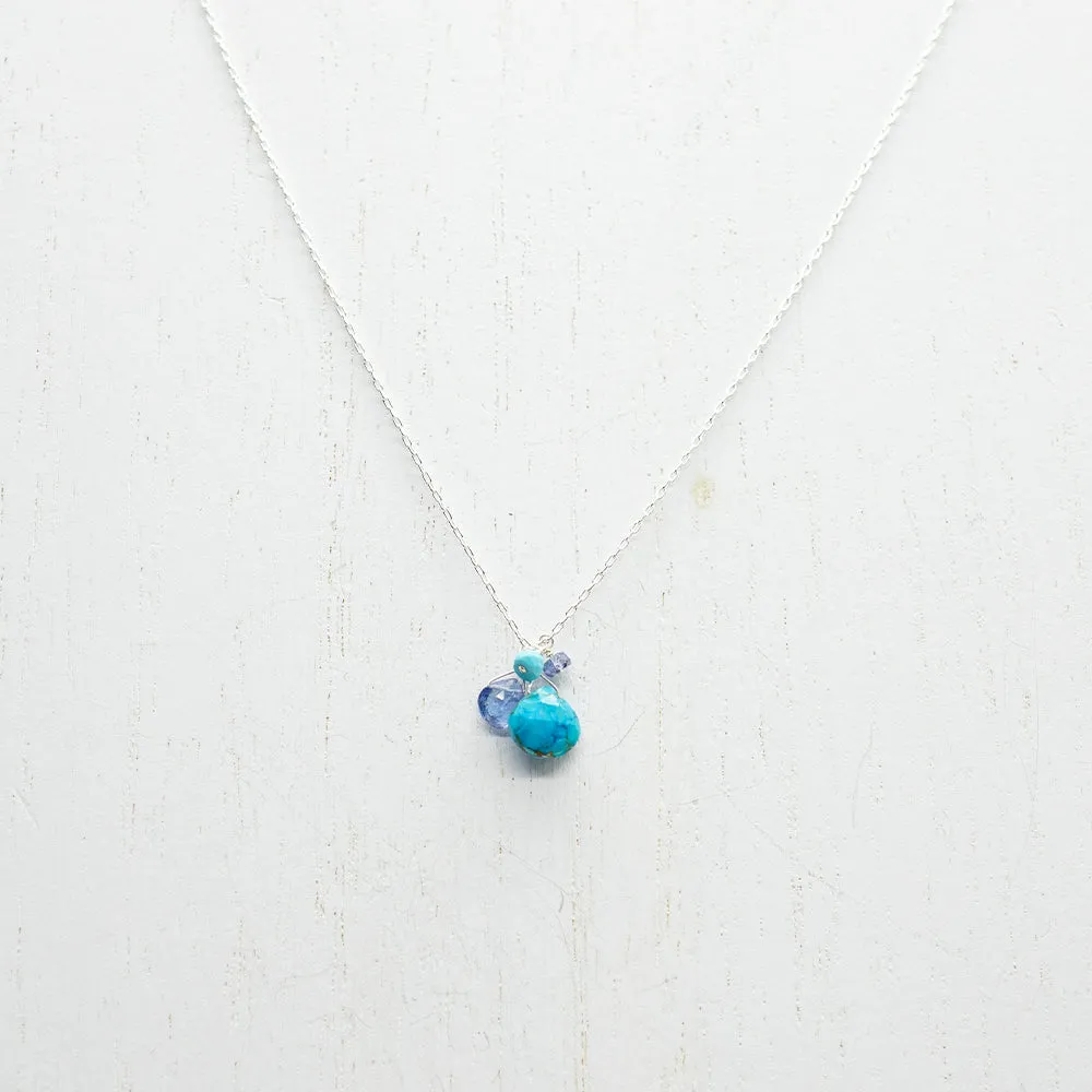 December Birthstone Silver Necklace