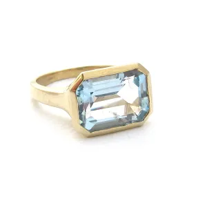 Deco Blue Topaz Ring