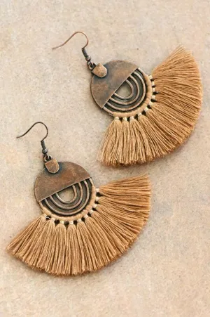Delilah Boho Tassel Earrings- Mustard
