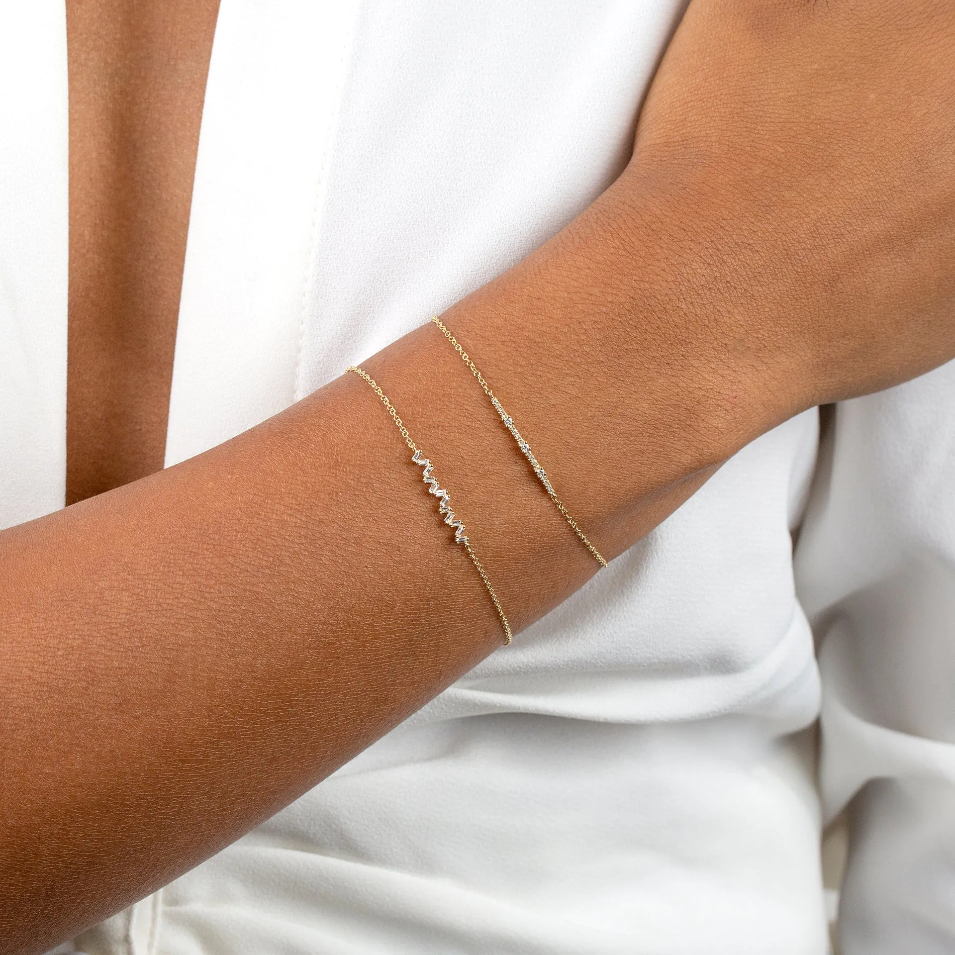 Diamond Bar Bracelet 14K