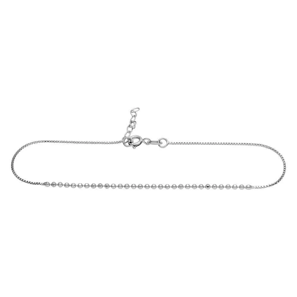 Diamond Cut Beaded Anklet