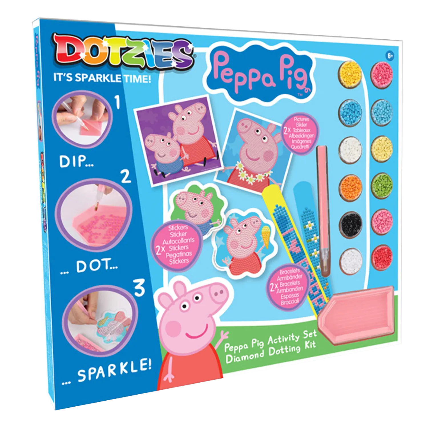 Diamond Dotz Peppa Pig Activity Set - Beginner Kit with Stickers & Bracelets