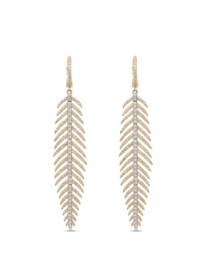 Diamond Feather Earrings