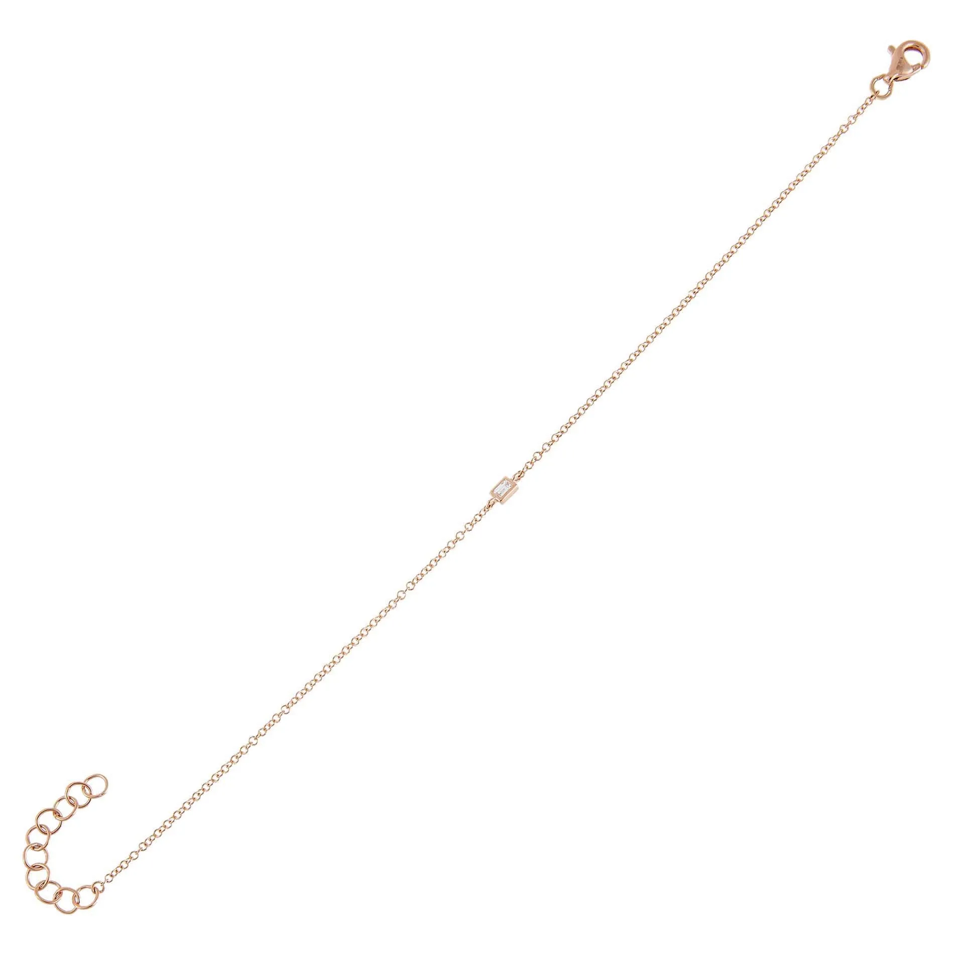 Diamond Mini Baguette Bracelet 14K
