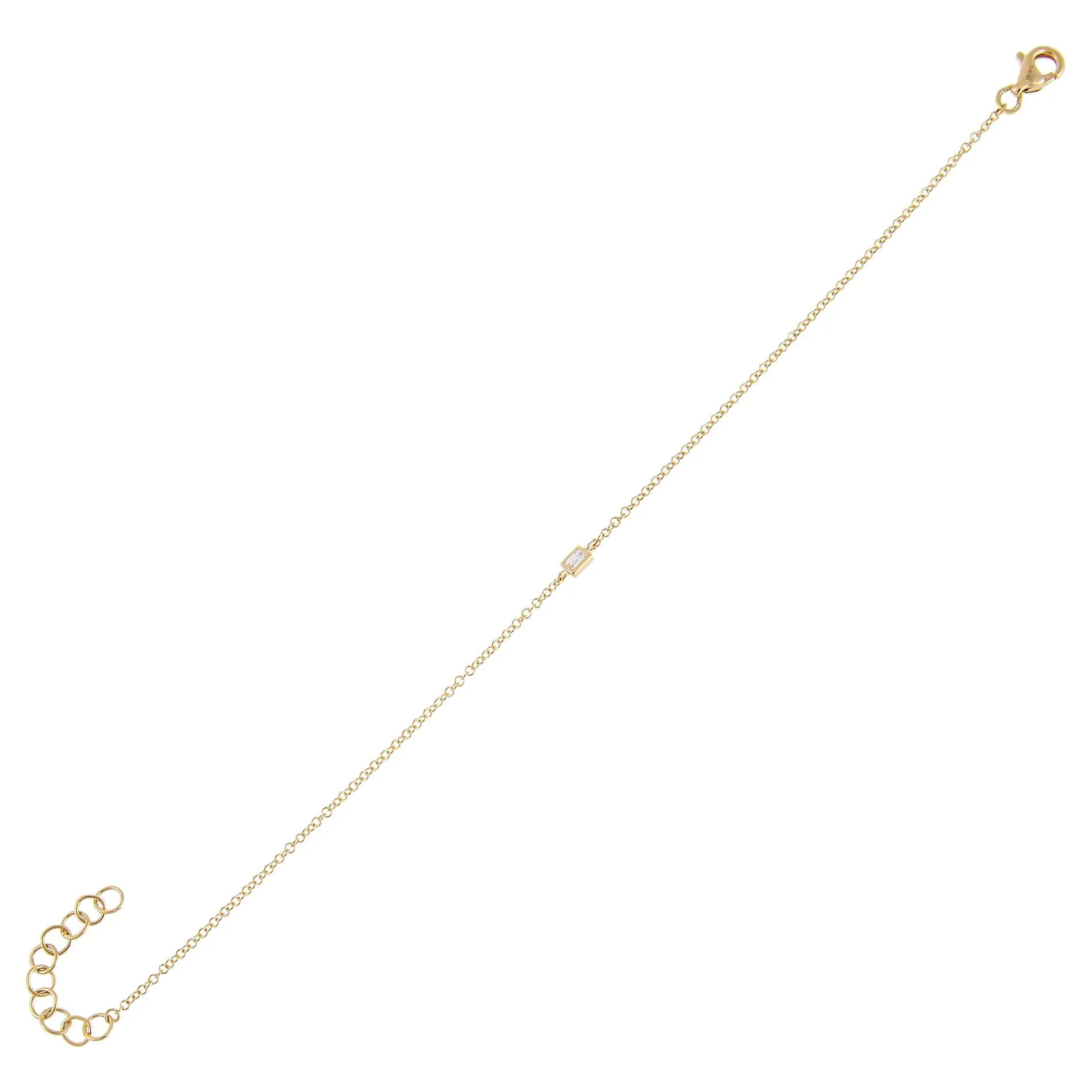 Diamond Mini Baguette Bracelet 14K