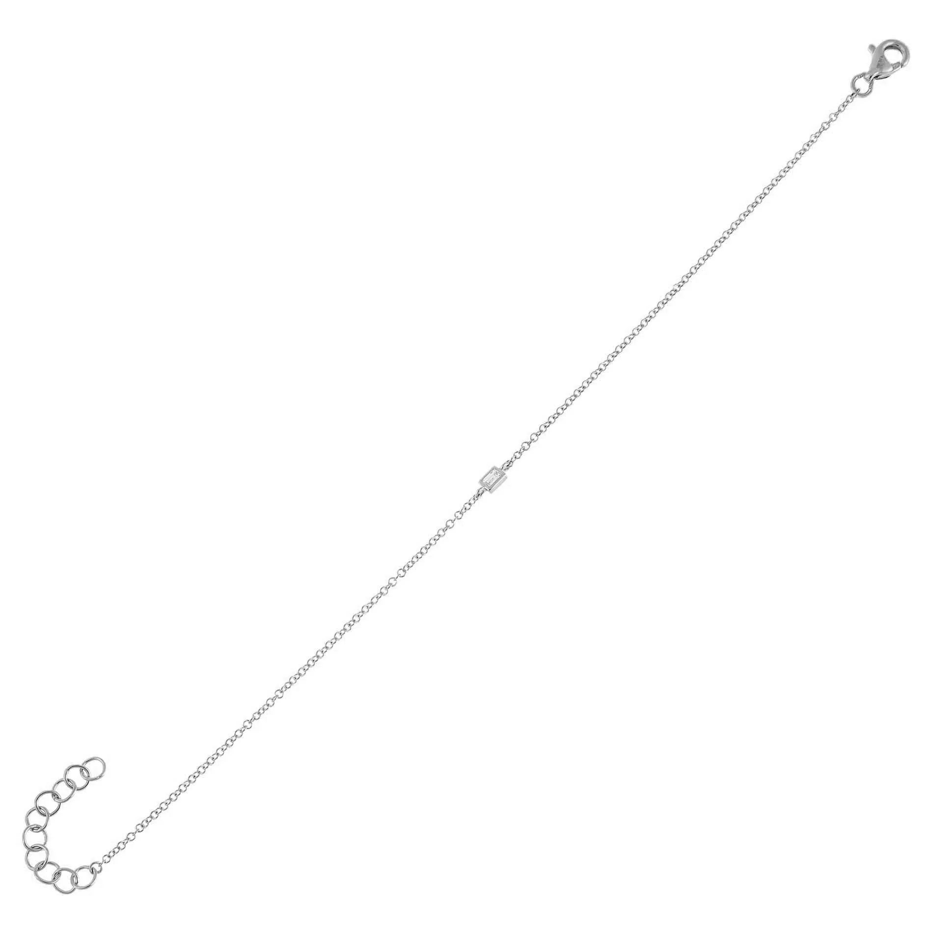Diamond Mini Baguette Bracelet 14K